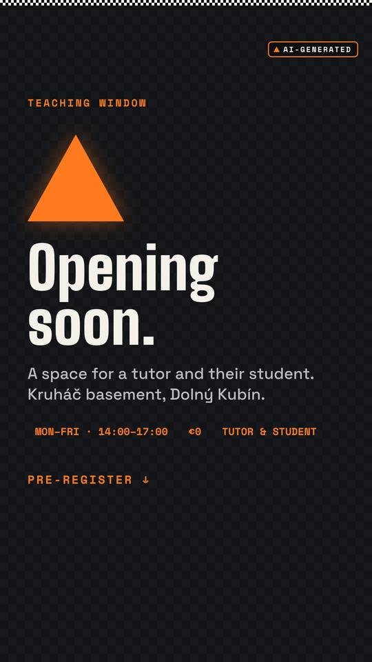 Opening soon. (story). Elevator_Studios.DK visual, AI-generated.