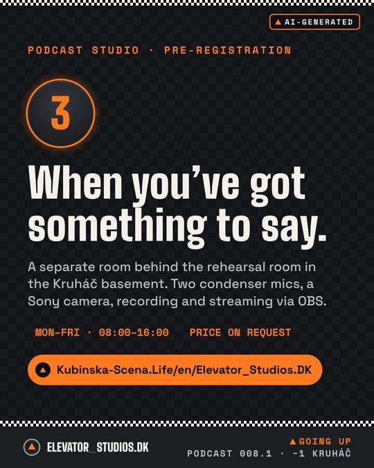 When you’ve got something to say. Elevator_Studios.DK visual, AI-generated.